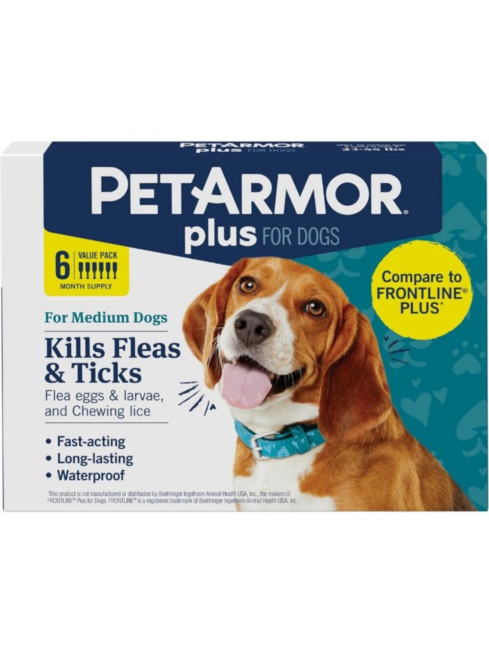 Flea & Tick Treatment for Dogs 23-44 lbs - 6-Month Supply, Fast-Acting